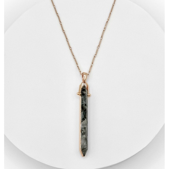 Stella & Dot “Rebel” Larkavite Rose Gold Toned Necklace - Picture 1 of 5